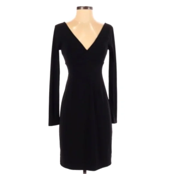 Moda International Black Double V-Neck Dress Size XS - Picture 1 of 7